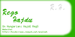 rego hajdu business card